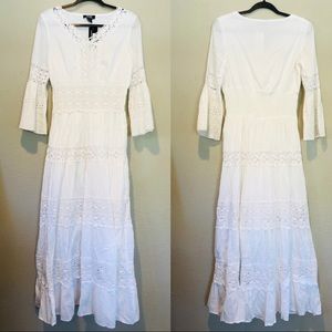 NAOO Nation AK Outfits 100% Cotton Dress White Size Small